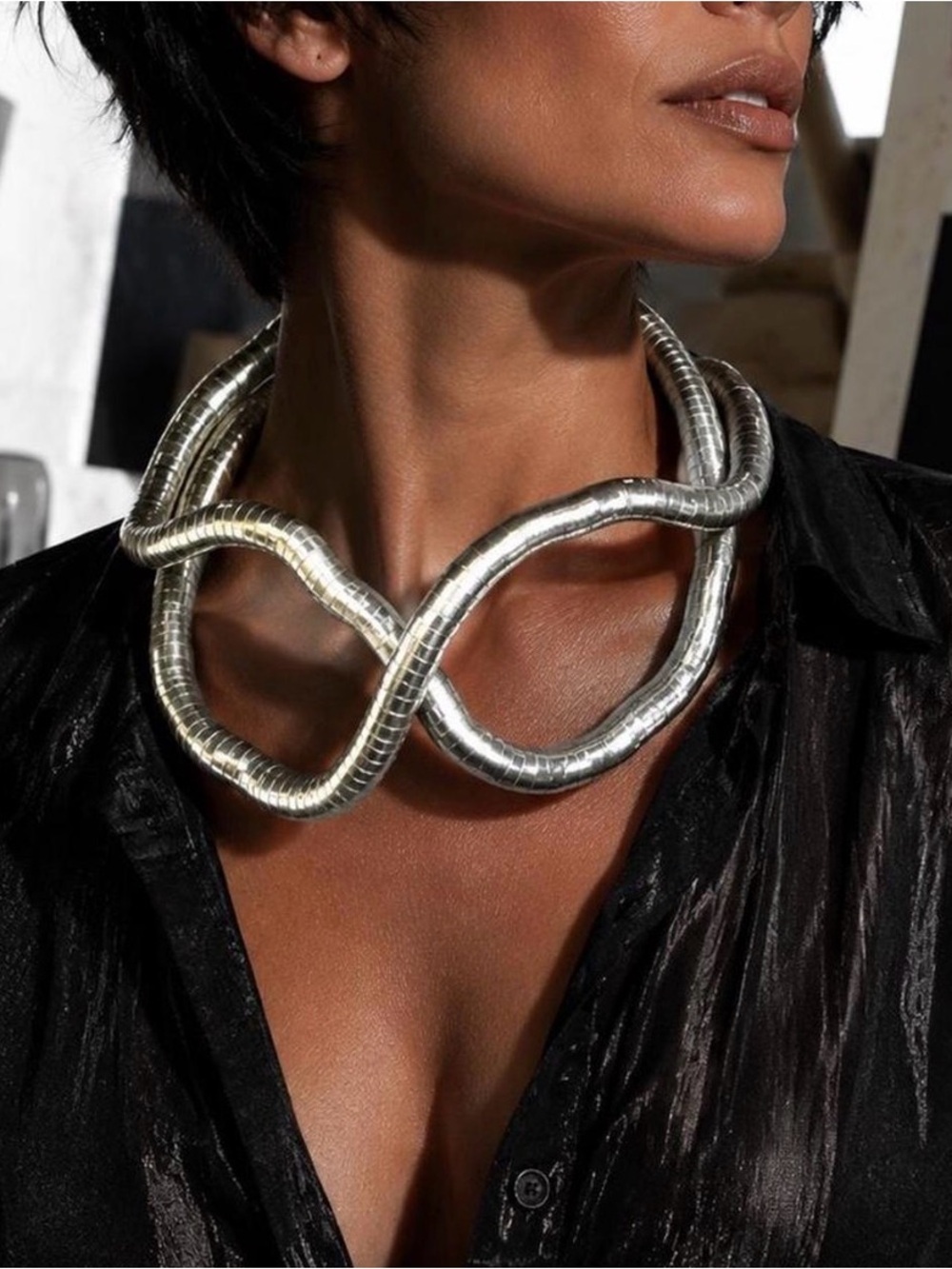 One-of-a-Kind Sculptural
Snake Chain Necklace